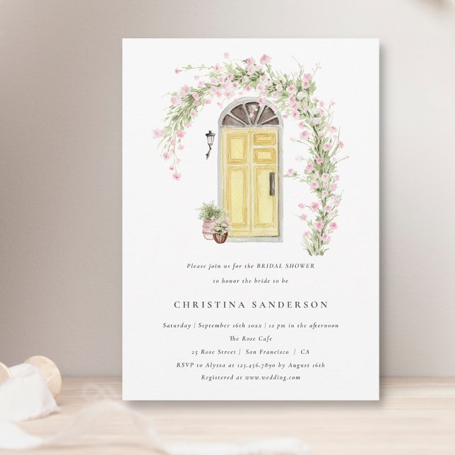 Convite Chá de panela Russo Rosa Rosa Flor  (Criador carregado)