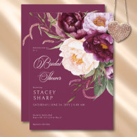 Chá de panela Rustic Burgundy & Pink Peonies