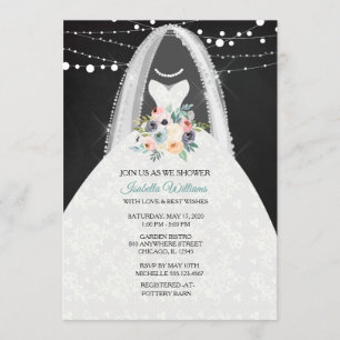 Convite Chá de panela Rustic Chalk Bridal