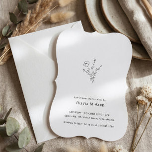 Convite Chá de panela Rustic Floral Minimalista