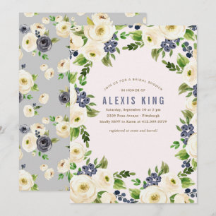 Convite Chá de panela Rustic Floral Wreath