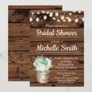 Convite Chá de panela Rustic Greenery Barrel