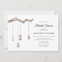 Convite Chá de panela Rustic Hanging Lanterns