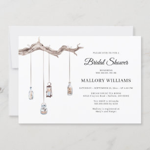 Convite Chá de panela Rustic Hanging Lanterns