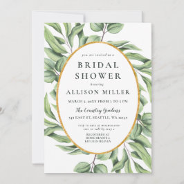 Convite Chá de panela Rustic Sage Eucalyptus Greenery