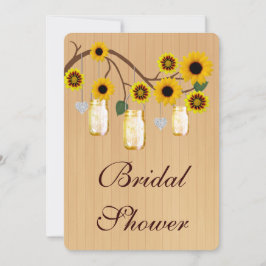 Convite Chá de panela Rustic Yellow Mason Jars