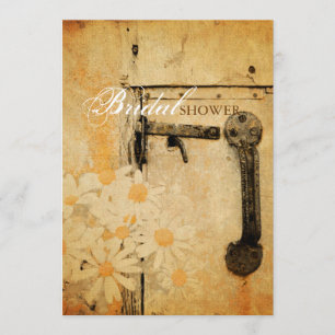 Convite chá de panela rústico da margarida do verão do