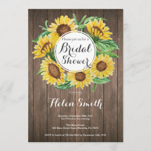 Convite Chá de panela Rústico de Girassóis