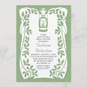 Convite chá de panela rústico de Lanterna de Óleo e Árvore