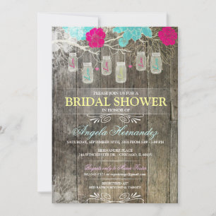 Convite Chá de panela rústico do frasco de pedreiro