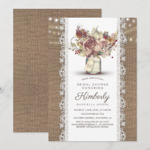 Convite Chá de panela rústico do laço de serapilheira d