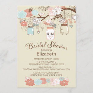 Convite Chá de panela Rústico Mason Jar