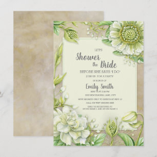 Convite Chá de panela Rústico Verde Azul Branco