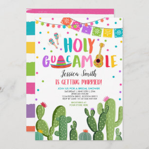 Convite Chá de panela Santo Guacamole Fiesta Cactus 