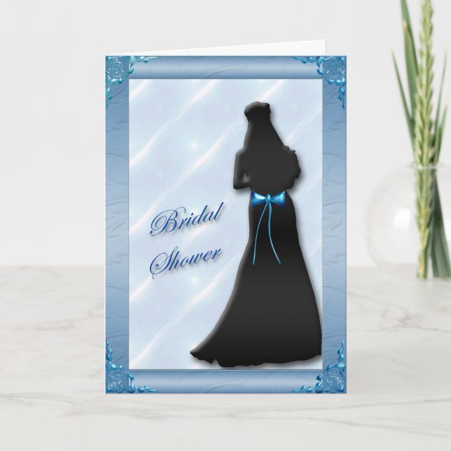 Convite Chá de panela Satin Bride Azul (Frente)