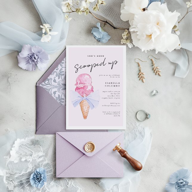 Convite Chá de panela Scooped Up (Scooped Up Bridal Shower Invitation )