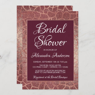 Convite Chá de panela selvagem da folha Dourado de