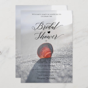 Convite Chá de panela Simple Beach Seashell