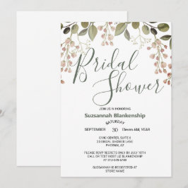 Convite Chá de panela Simples de Borda Superior Floral de 