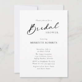 Convite Chá de panela Simples de Caligrafia Moderna Chic