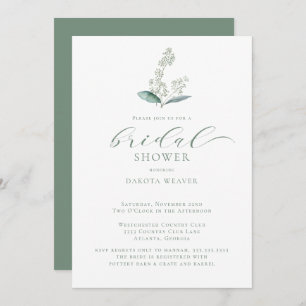 Convite Chá de panela Simples de Mola Verde