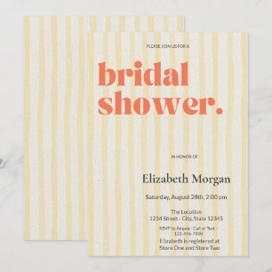 Convite Chá de panela Simples de Stripes Amarelas Retroati