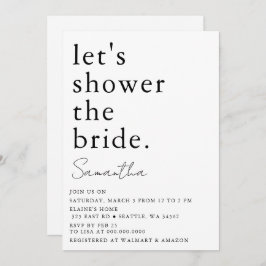 Convite Chá de panela Simples Preto e Branco