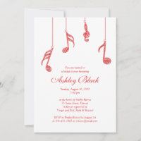 Chá de panela Simples Red Music Notes