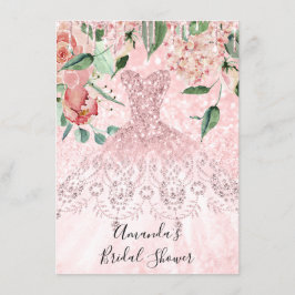 Convite Chá de panela Spark Rosa Rosa Rosa Glitter
