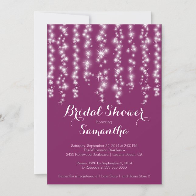 Convite Chá de panela Sparkle moderno (Frente)