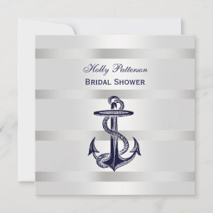 Convite Chá de panela SQ Náutico Azul Anchor