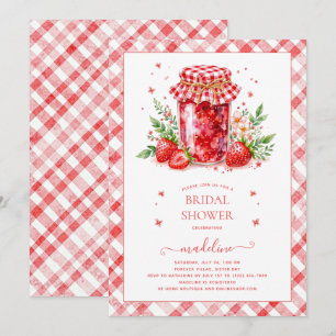 Convite Chá de panela Strawberry Jam Gingham