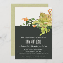 CONVITE CHÁ DE PANELA SUCCULENTO DE COR FLORAL DE ÁGUA DA 