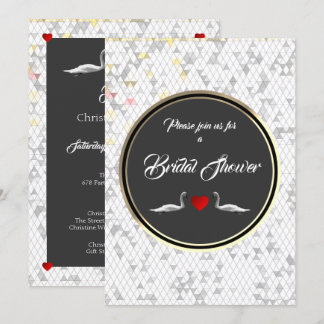 Convite Chá de panela Swan Romântico de Casamento