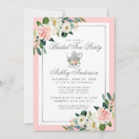 Chá de panela Tea Party Floral Rosa Prata Convidad