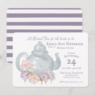 Convite Chá de panela Tea Party pote Floral Chá