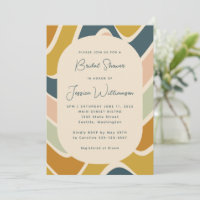 Chá de panela Teal de Pastel Abstrato Wavy Boho Re