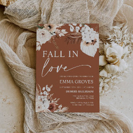 Convite Chá de panela Terracotta Boho Pampas Cai no Amor