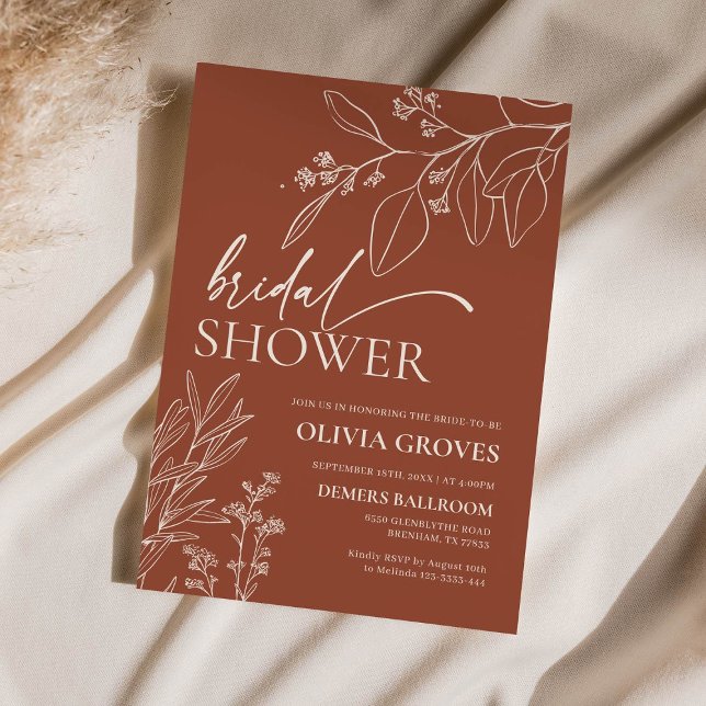 Convite Chá de panela Terracotta Elegante (Criador carregado)