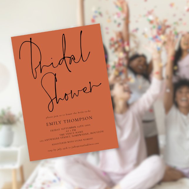 Convite Chá de panela Terracotta na moda (Available digitally or printed)