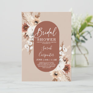 Convite Chá de panela Terracotta Pampas