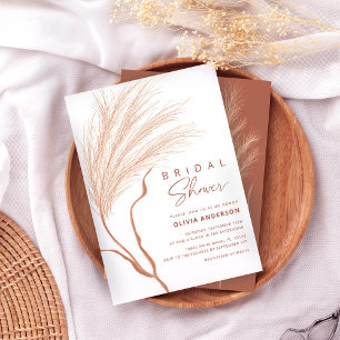 Convite Chá de panela Terracotta Pampas Grass