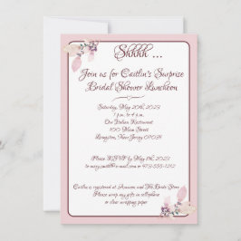 Convite Chá de panela Tópico Rosa e Branco