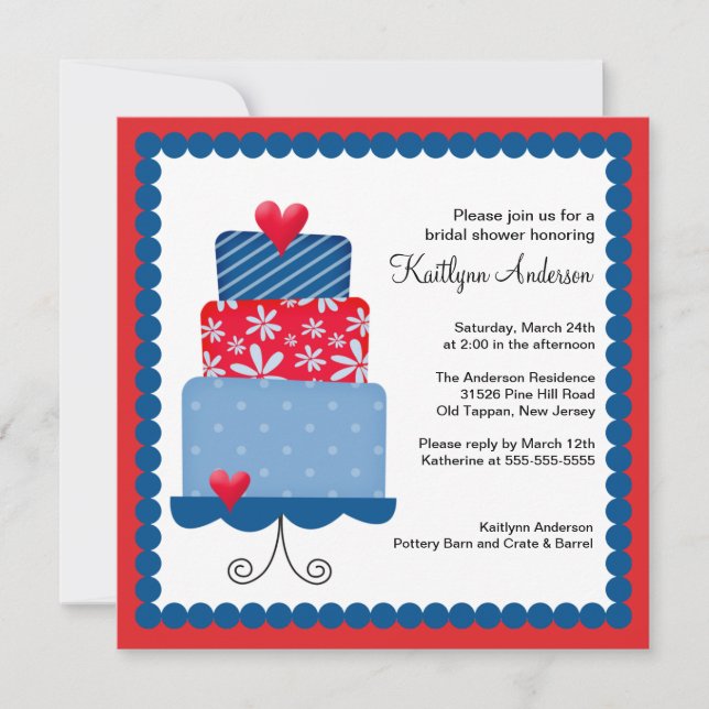 Convite Chá de panela Trendy Cake (Frente)