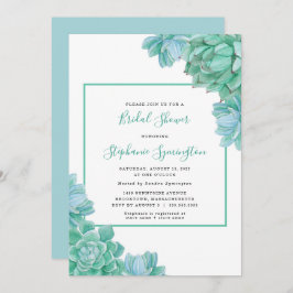 Convite Chá de panela Trendy Green Succulents