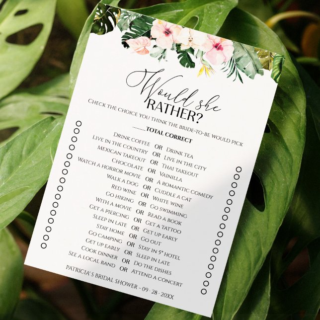 Convite Chá de panela Tropical Ela iria Preferencialmente  (Criador carregado)