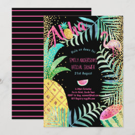 Convite Chá de panela Tropical Havaiana de Luau