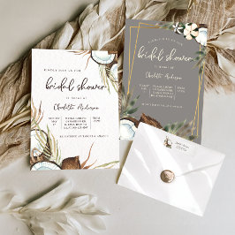 Convite Chá de panela Tropical Hawaiana Floral e Coconut