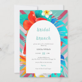 Convite Chá de panela Tropical Magenta Fuchsia