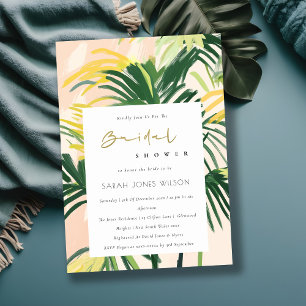 Convite Chá de panela Tropical Palm Beach do Boho Blush